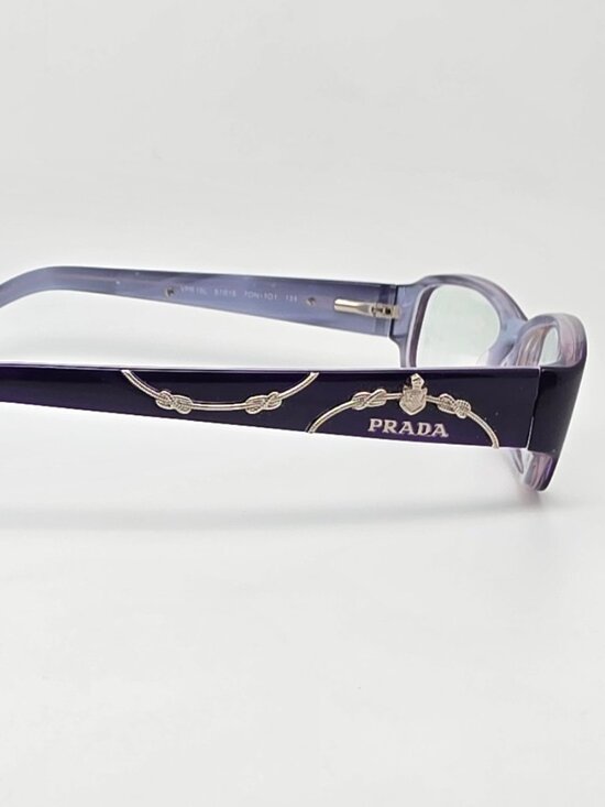 Prada VPR 15L 7ON-1O1 Dark Violet Eyeglasses Frame w/ Flexhinge Italy 51-16-135 main image 8